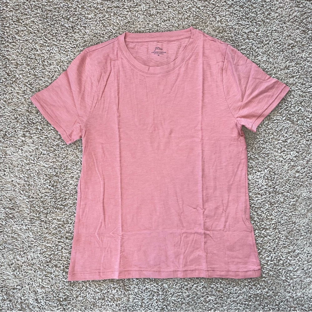 J Crew Vintage Cotton Crewneck T-Shirt Heather Dark Rose Size Medium
